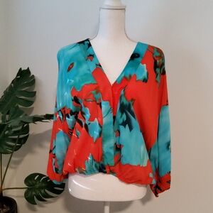 On The Road Print Kimono Blouse